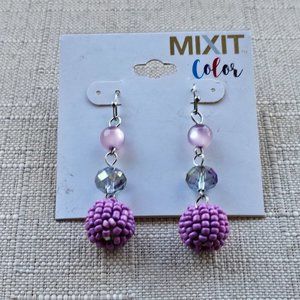 Mixit Color Women Earrings Drop Down Lilac/Purple Fashion Ear Jewelry